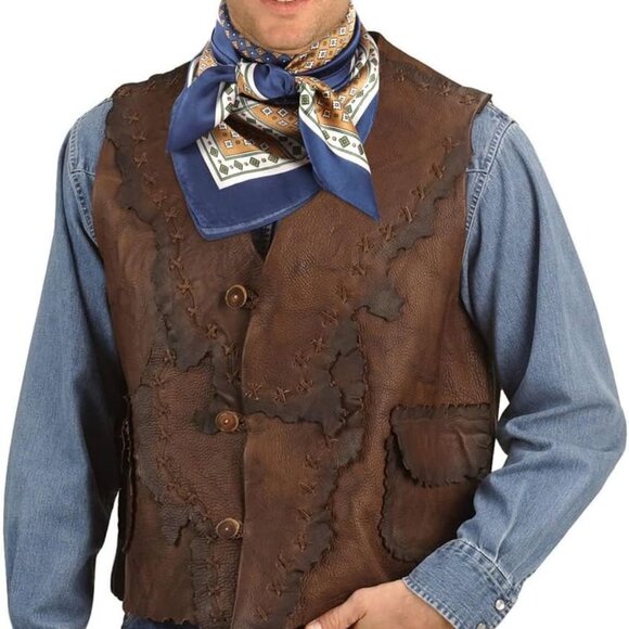 Vintage Silk Feel Square Scarf for Men Satin Bandana Tiny Medallion Print Necker - Picture 6 of 7